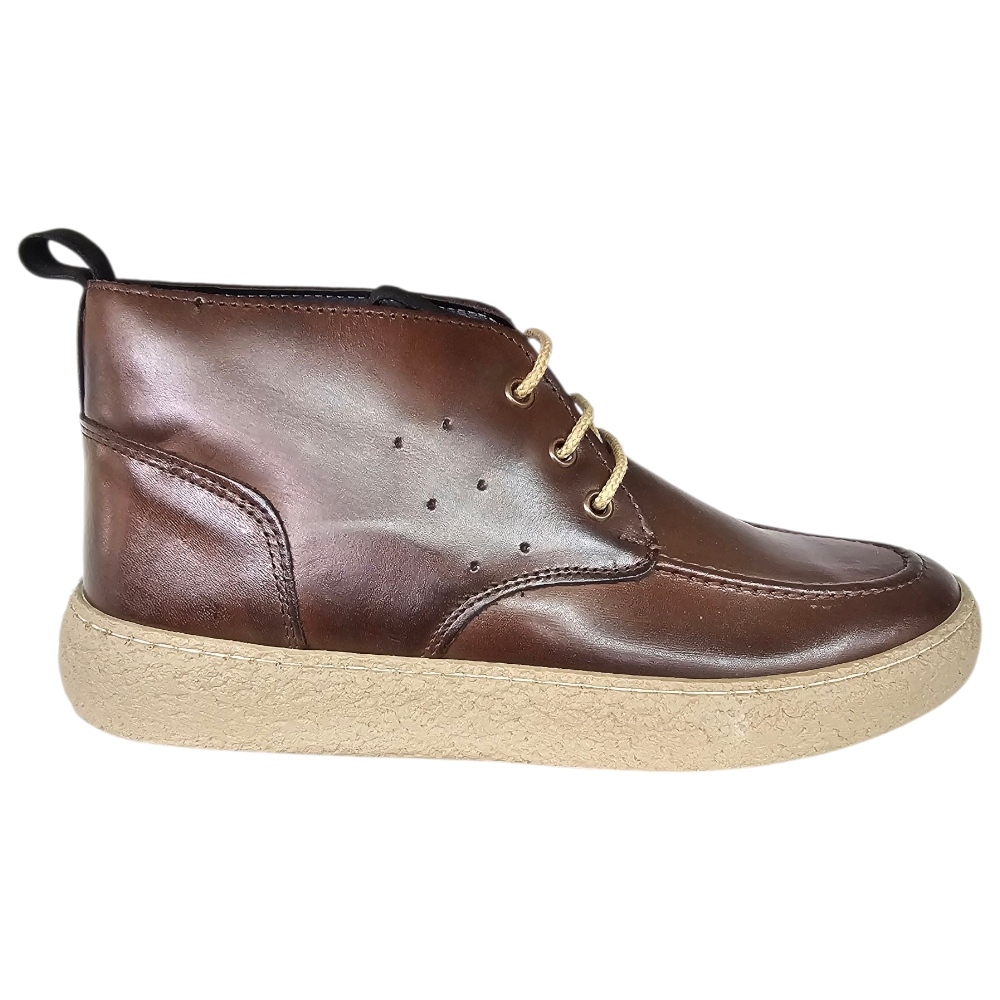 Polacchino classico sportivo casual hanno tomaia vera pelle marrone resistente traspirante con sottopiede comfort